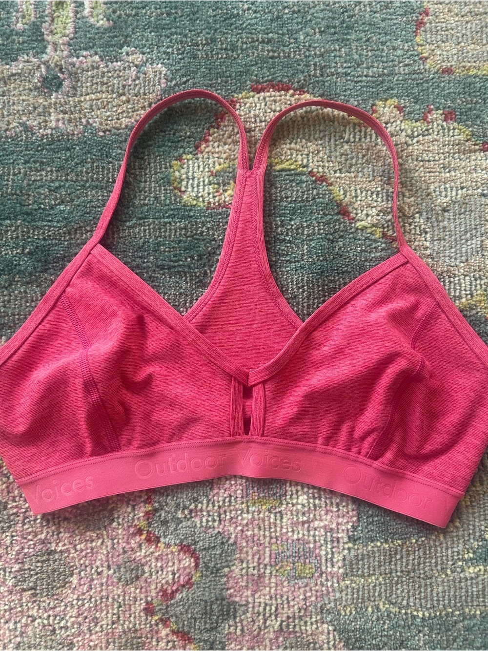 Outdoor Voices Steeplechase racerback sports bra Size M Pink - Picture 1 of 4